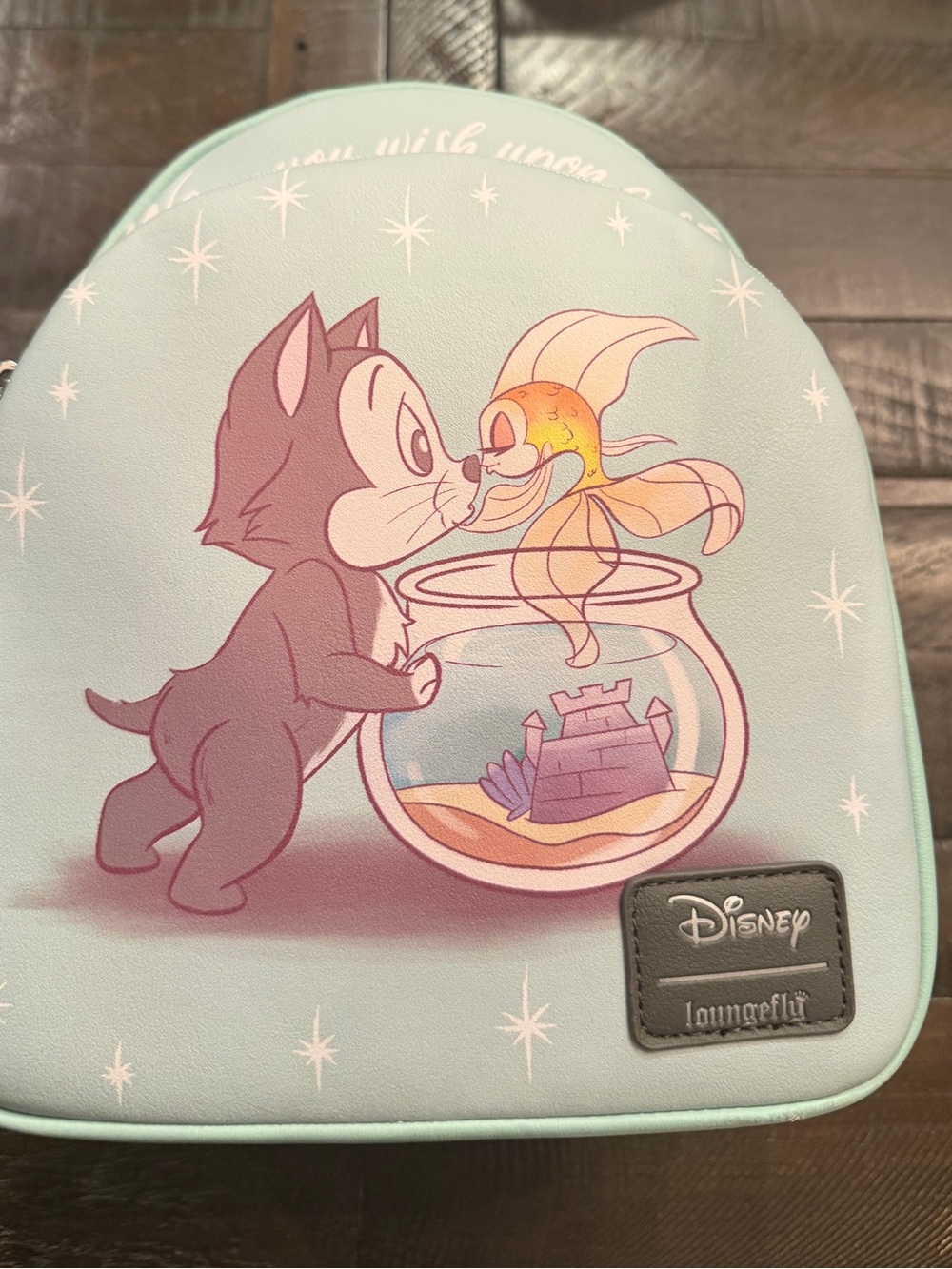 Disney Light Mint Cat & Goldfish Mini Backpack